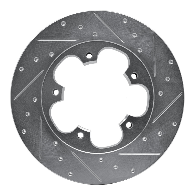 Ford Transit-250 Brake Rotor (1) - Rear Left - R1 Concepts - Drilled & Slotted - Silver - `15-`25